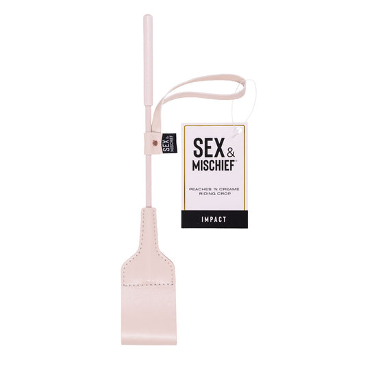 Sex & Mischief Peaches N Crea Me Riding Crop Peach 30 Cm Crop Whip