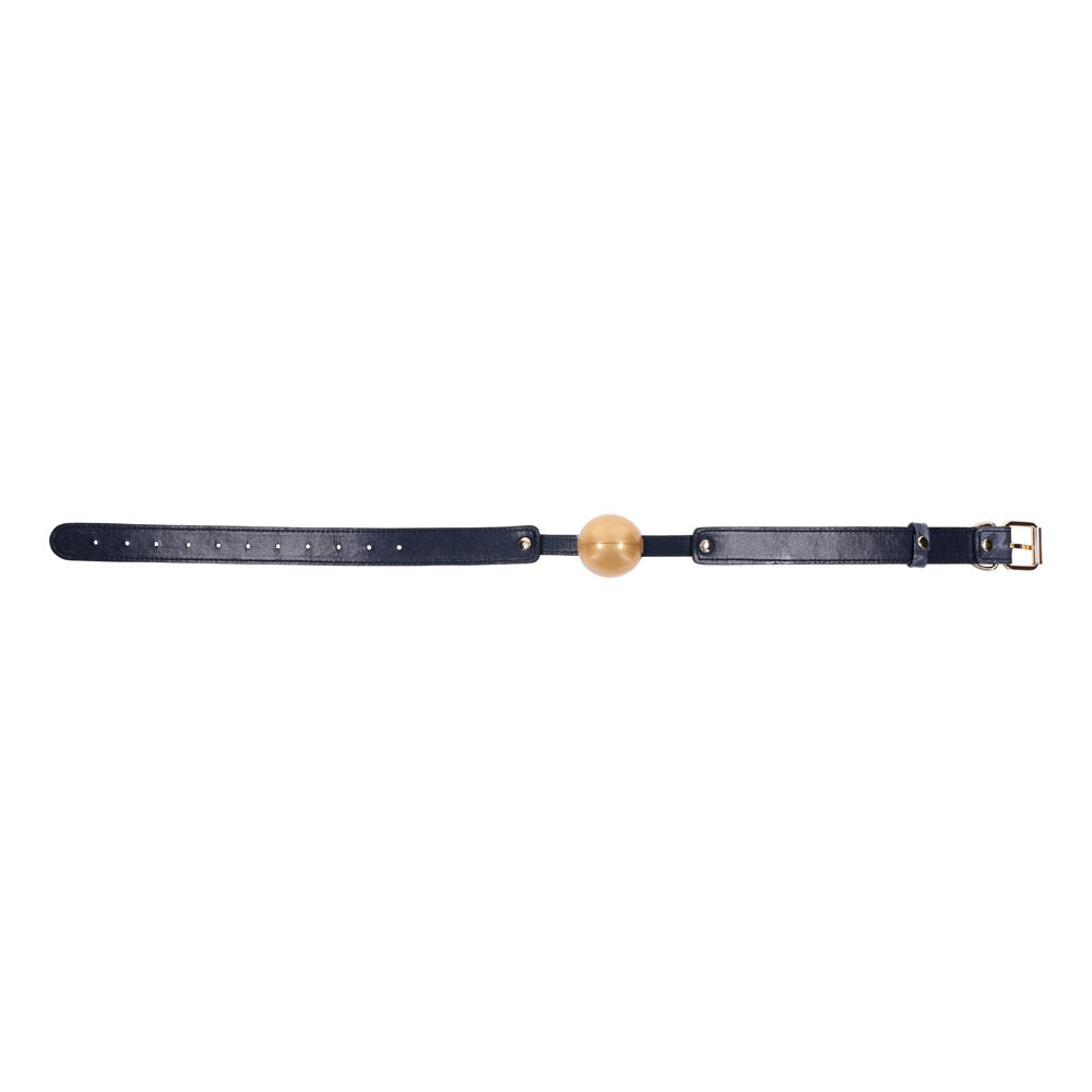 Sex & Mischief Cougar Ball Gag Navy Blue/Gold Mouth Restraint