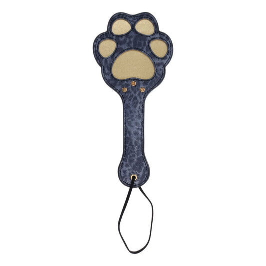 Sex & Mischief Cougar Paw Paddle Navy Blue/Gold Spanking Paddle
