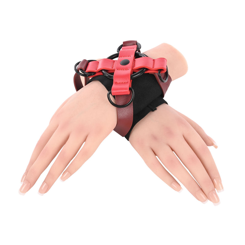 S&M Exs & Ohs Cross Cuffs Red/Black Restraints