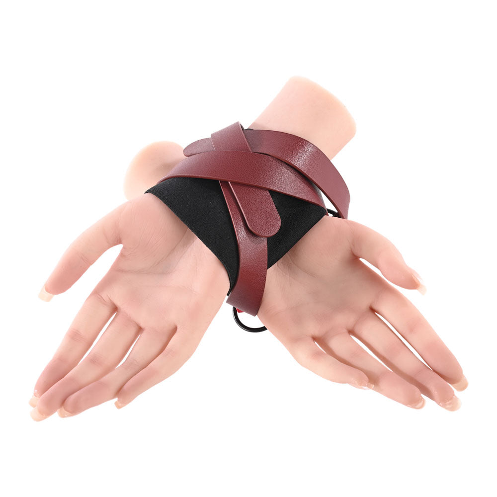 S&M Exs & Ohs Cross Cuffs Red/Black Restraints