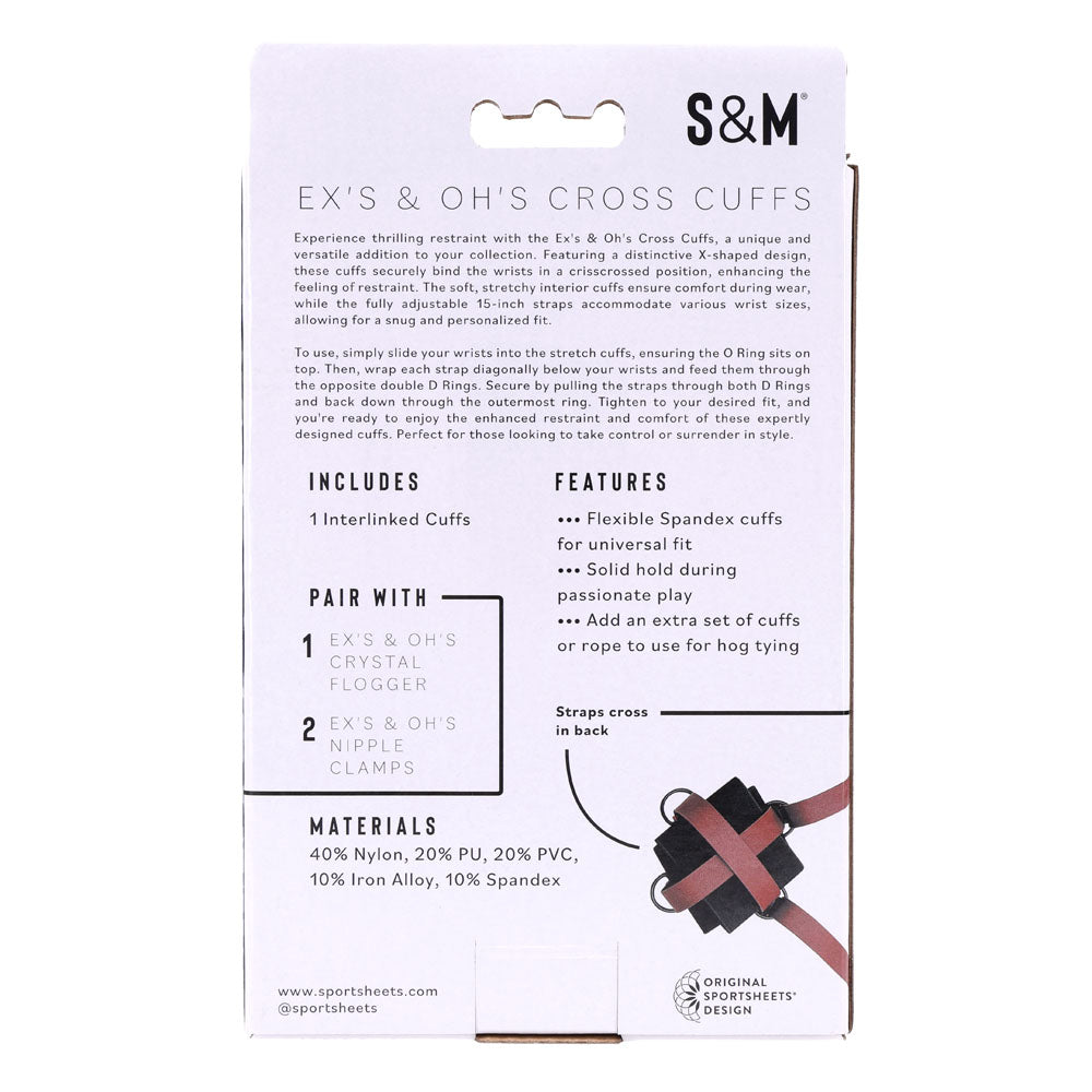 S&M Exs & Ohs Cross Cuffs Red/Black Restraints
