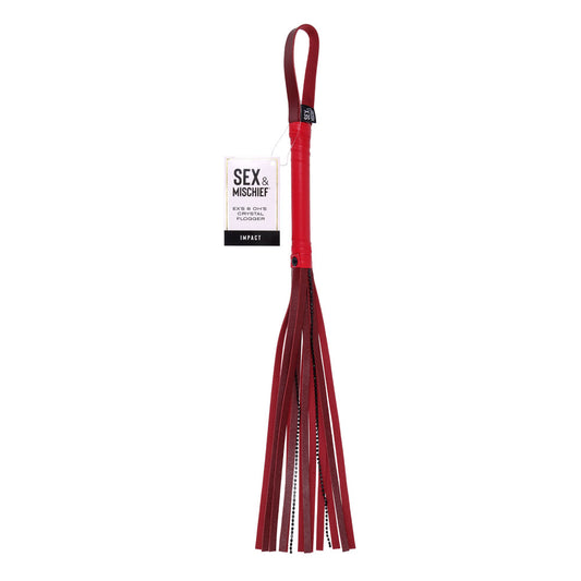 S&M Exs & Ohs Crystal Flogger Red Flogger Whip