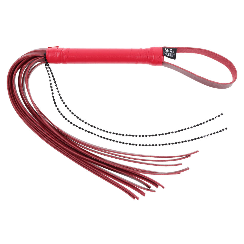 S&M Exs & Ohs Crystal Flogger Red Flogger Whip