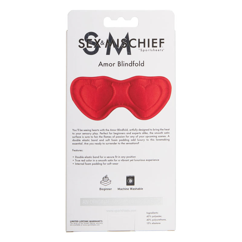 Sex & Mischief Amor Blindfold Red Padded Blindfold