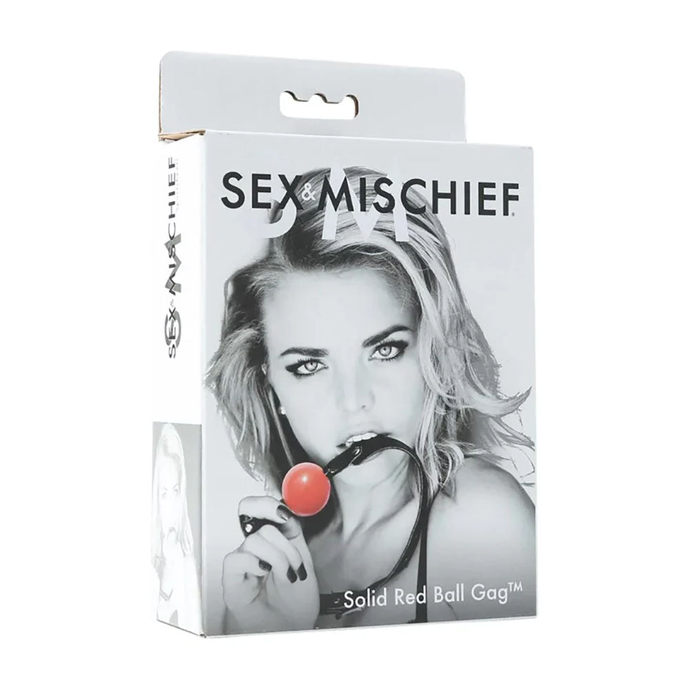 Sex & Mischief Solid Red Ball Gag Red/Black Mouth Restraint