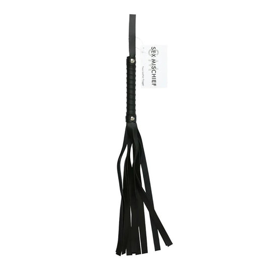 Sex & Mischief Faux Leather Flogger Black Flogger Whip