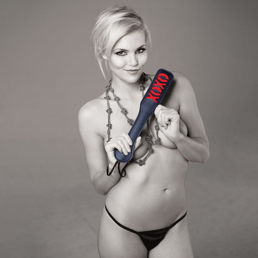 Sex & Mischief Xoxo Paddle Black Black Paddle