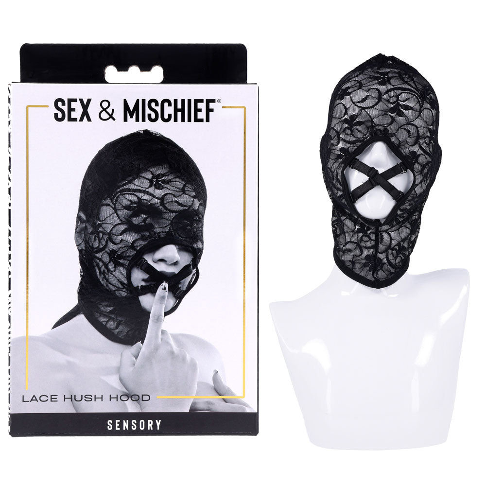 Sex & Mischief Lace Hush Hood Black Hood