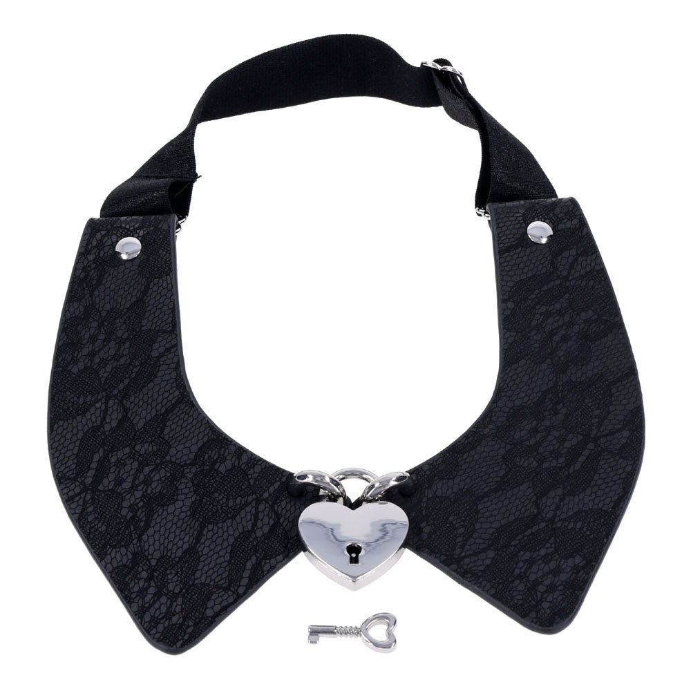 Sex & Mischief Heartbound Lace Day Collar Black Submission Collar
