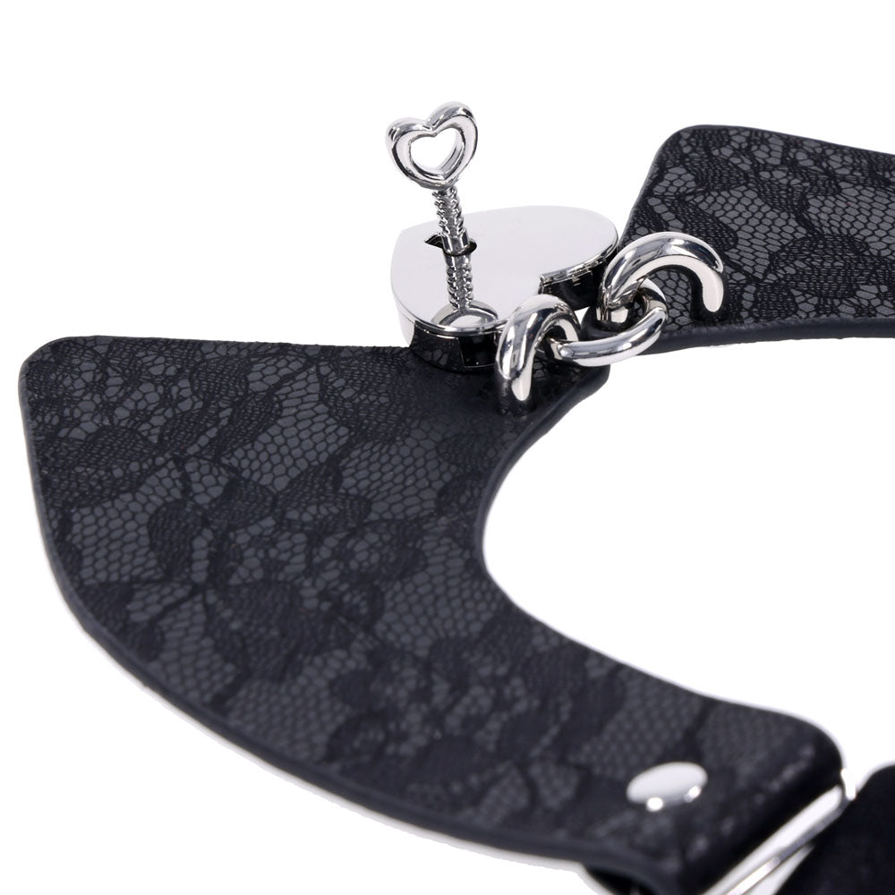 Sex & Mischief Heartbound Lace Day Collar Black Submission Collar