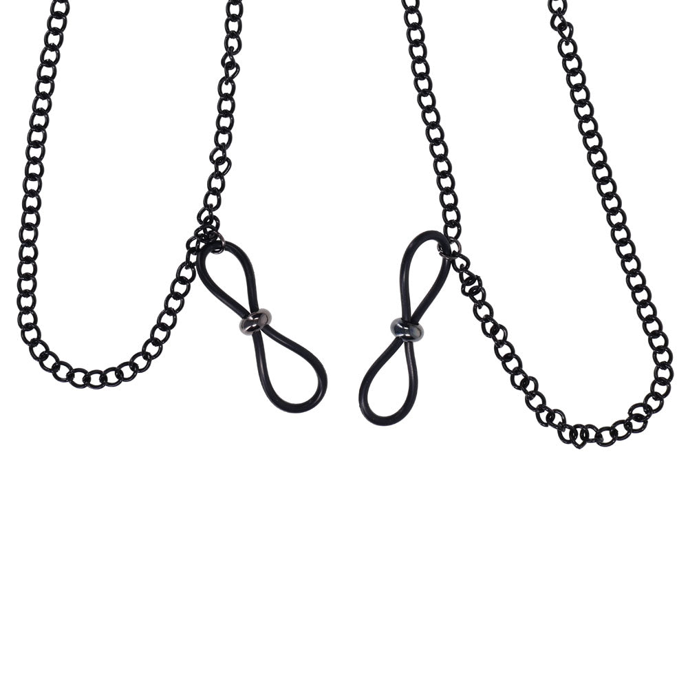 Sex & Mischief Lace Collar With Nipple Ties Black Neck And Nipple Restraints