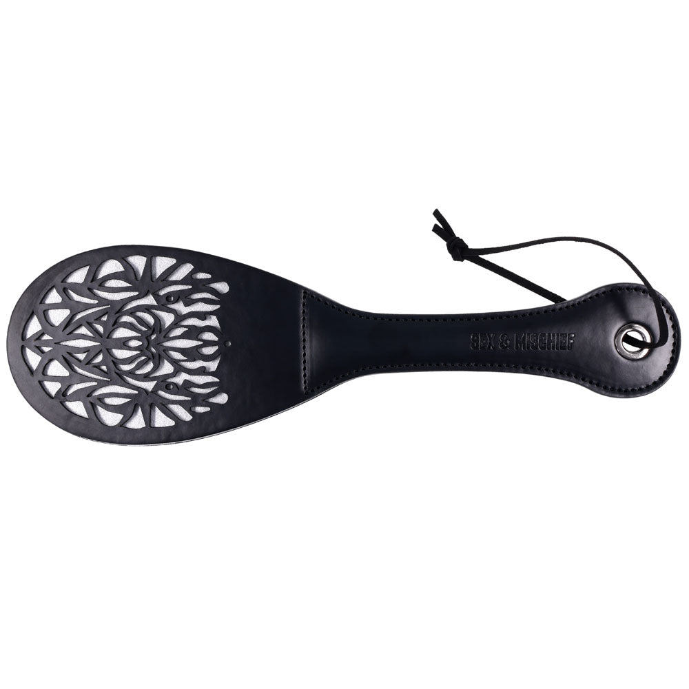 Sex & Mischief Lace Spanker Black Spanking Paddle