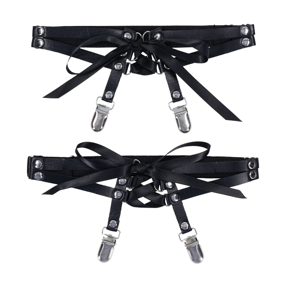 Sex & Mischief Laced Up Garters Black Garters