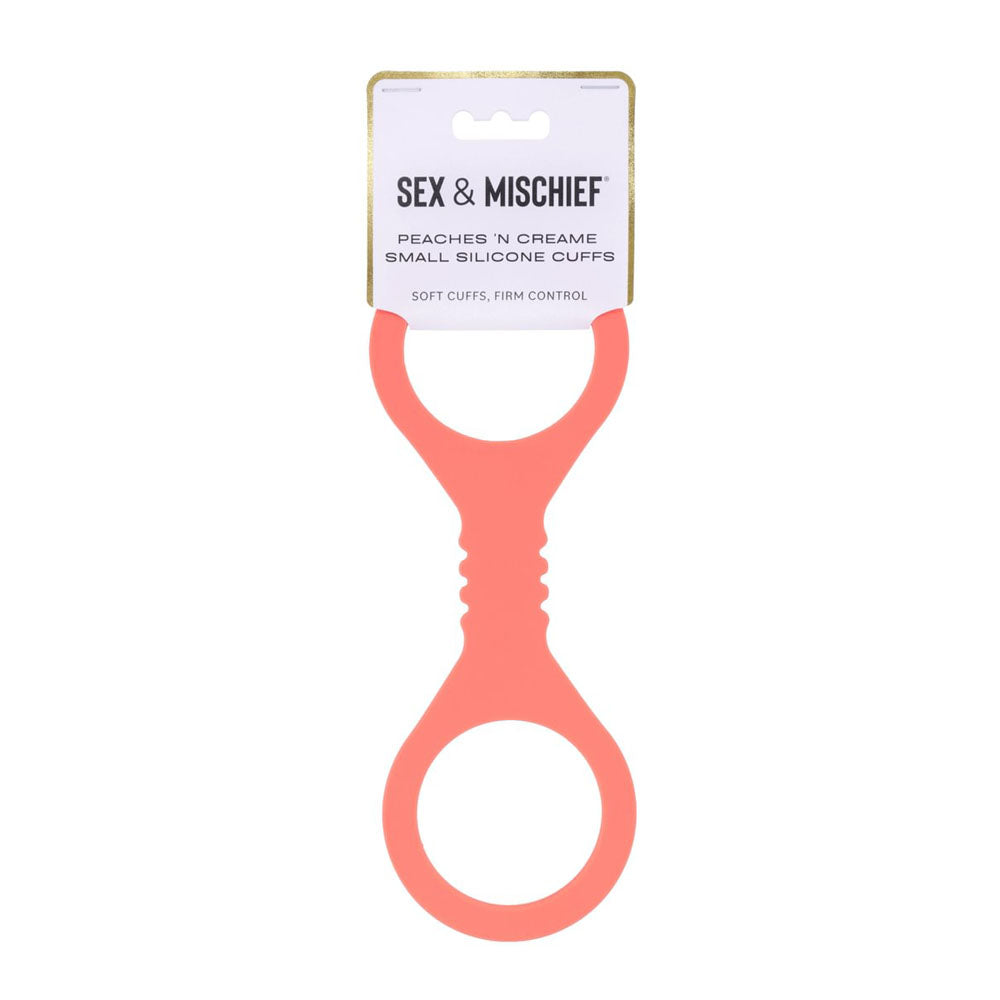 Sex & Mischief Peaches N Crea Me Small Silicone Cuffs Peach Silicone Restraints