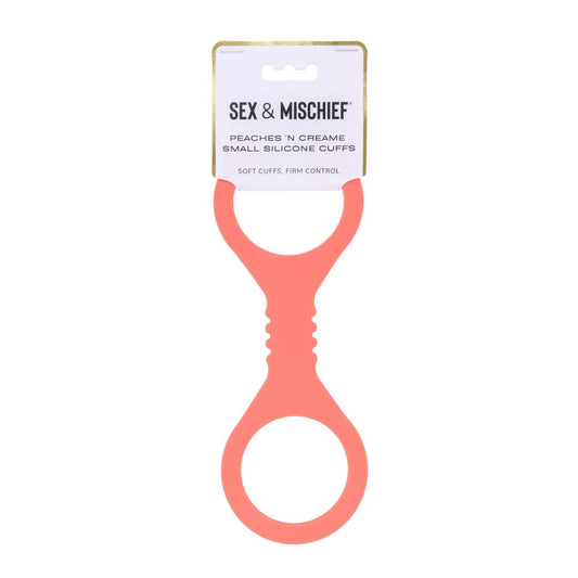 Sex & Mischief Peaches N Crea Me Small Silicone Cuffs Peach Silicone Restraints