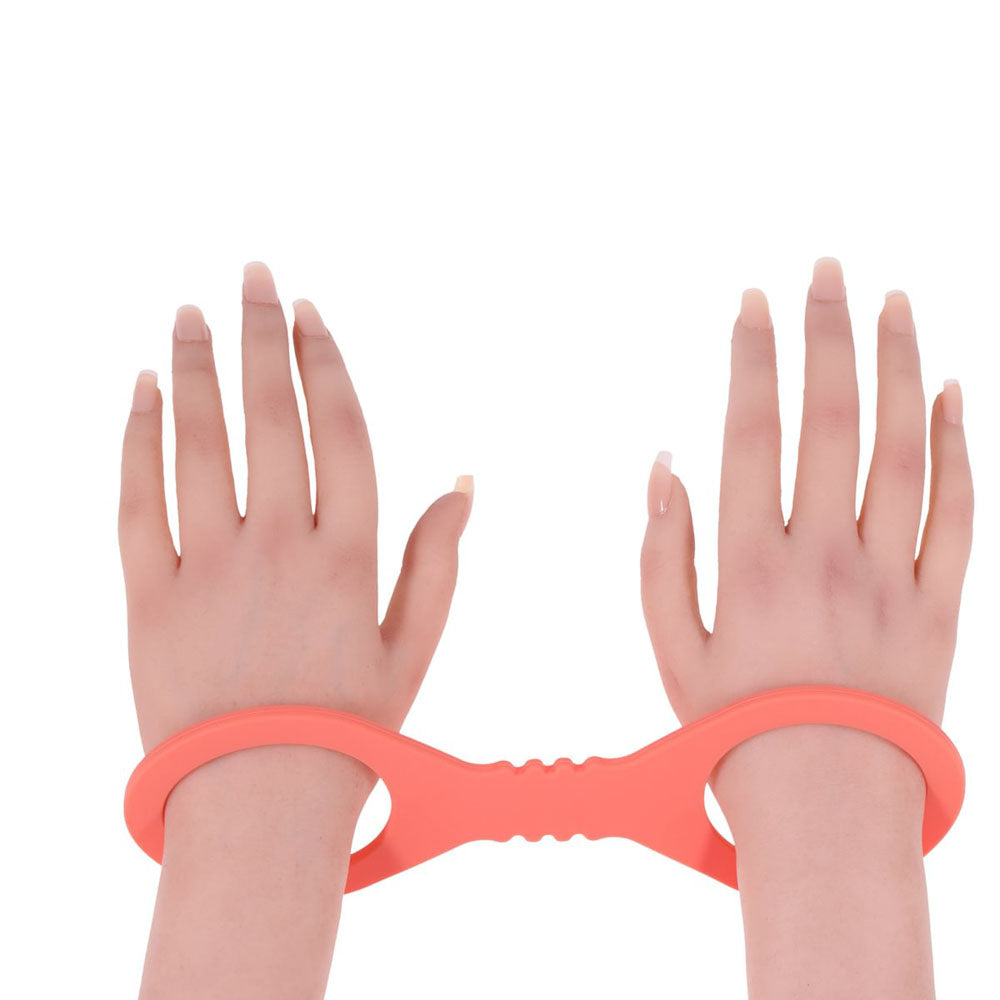 Sex & Mischief Peaches N Crea Me Small Silicone Cuffs Peach Silicone Restraints