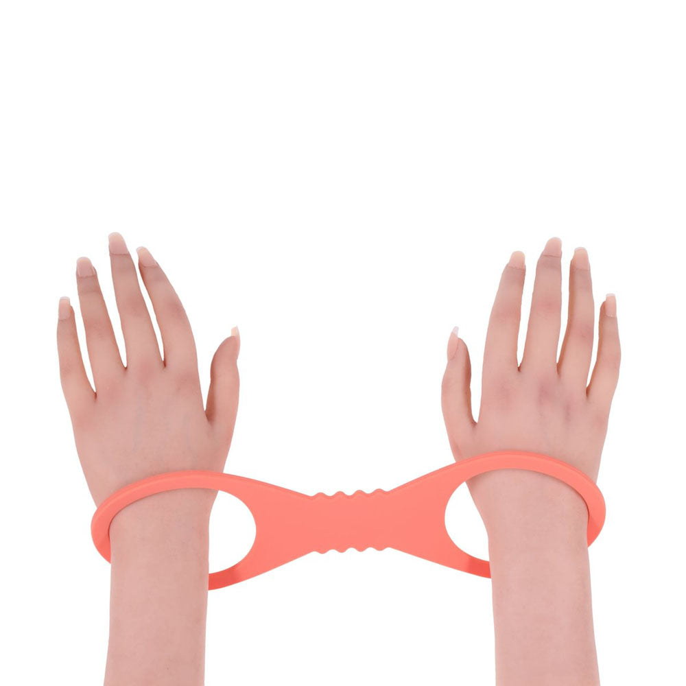 Sex & Mischief Peaches N Crea Me Large Silicone Cuffs Peach Large Silicone Restraints