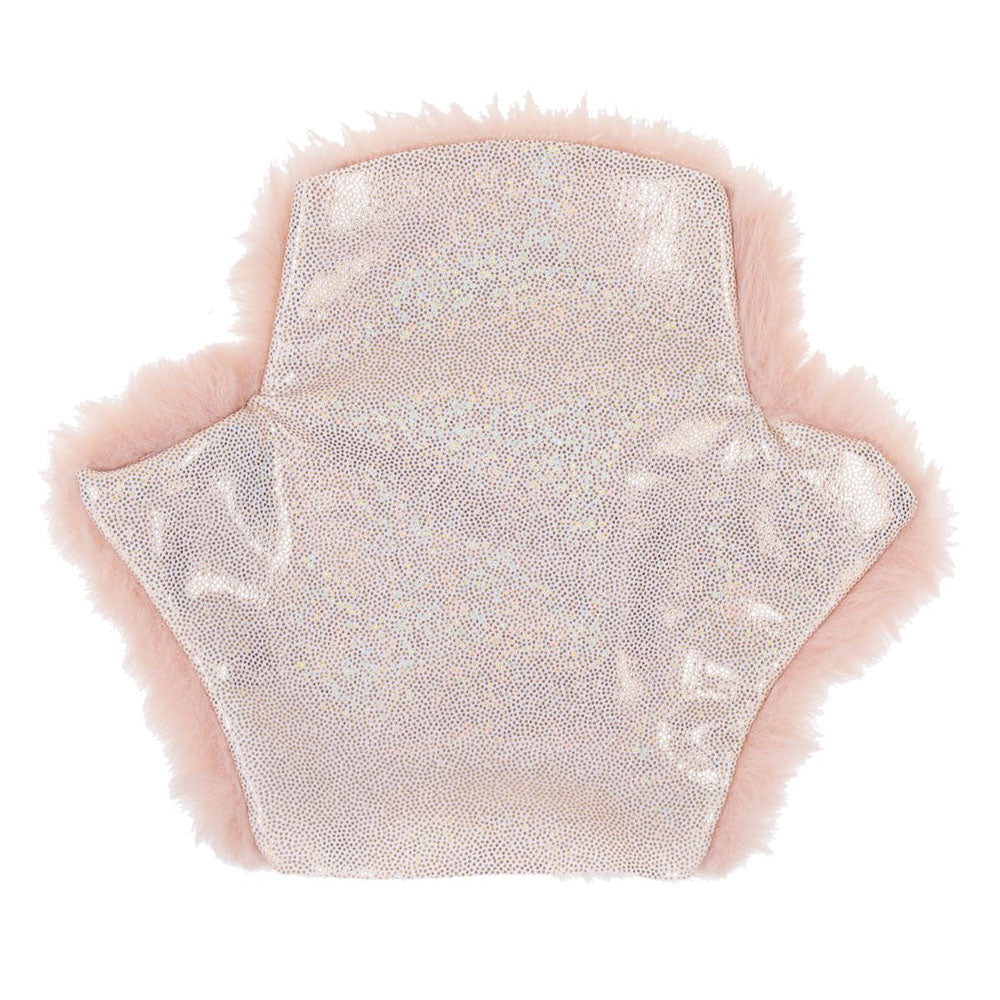 Sex & Mischief Peaches N Crea Me Spiked Sensory Glove Peach Furry Glove With Metal Spikes