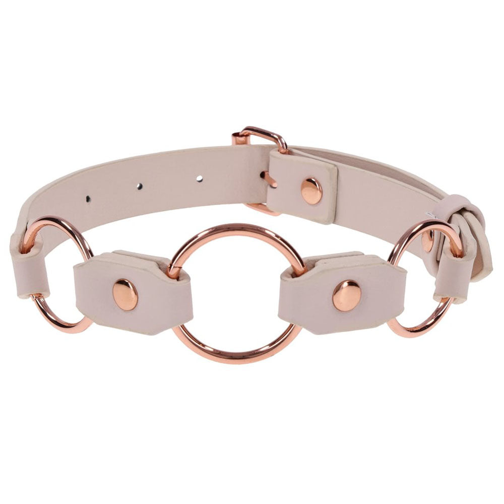 Sex & Mischief Peaches N Crea Me Ring Day Collar Peach Bondage Collar