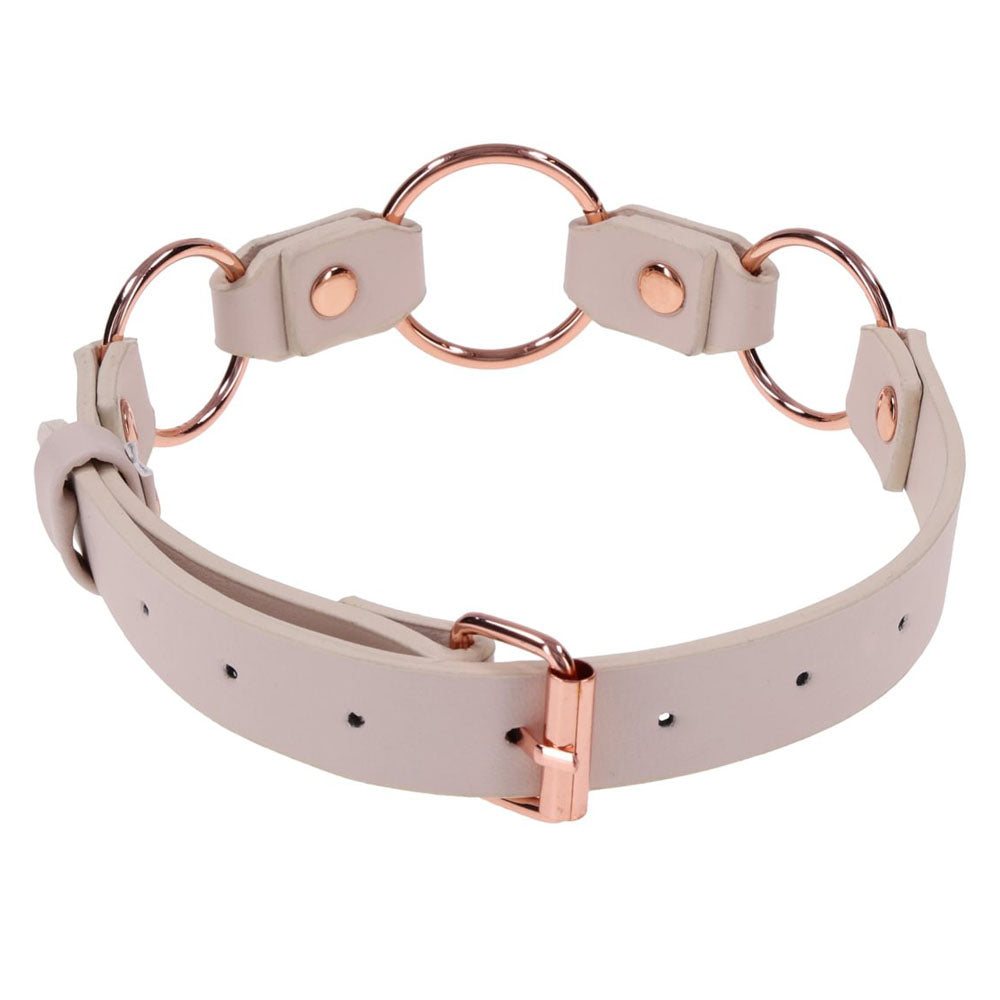 Sex & Mischief Peaches N Crea Me Ring Day Collar Peach Bondage Collar