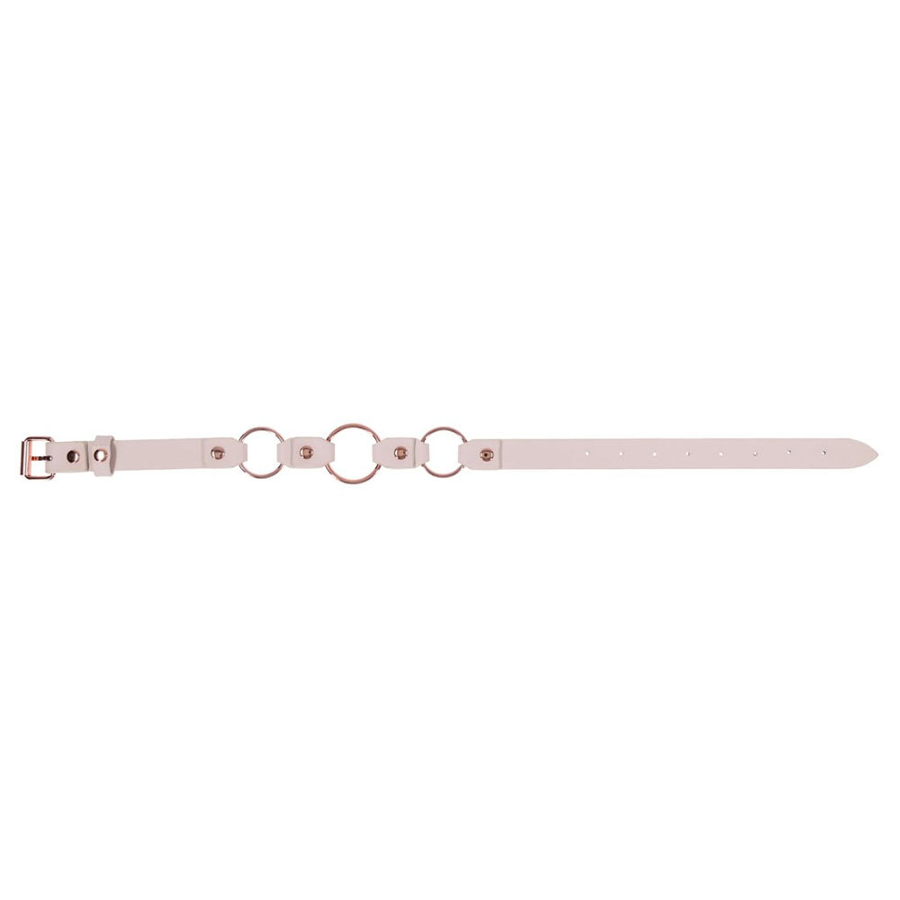 Sex & Mischief Peaches N Crea Me Ring Day Collar Peach Bondage Collar