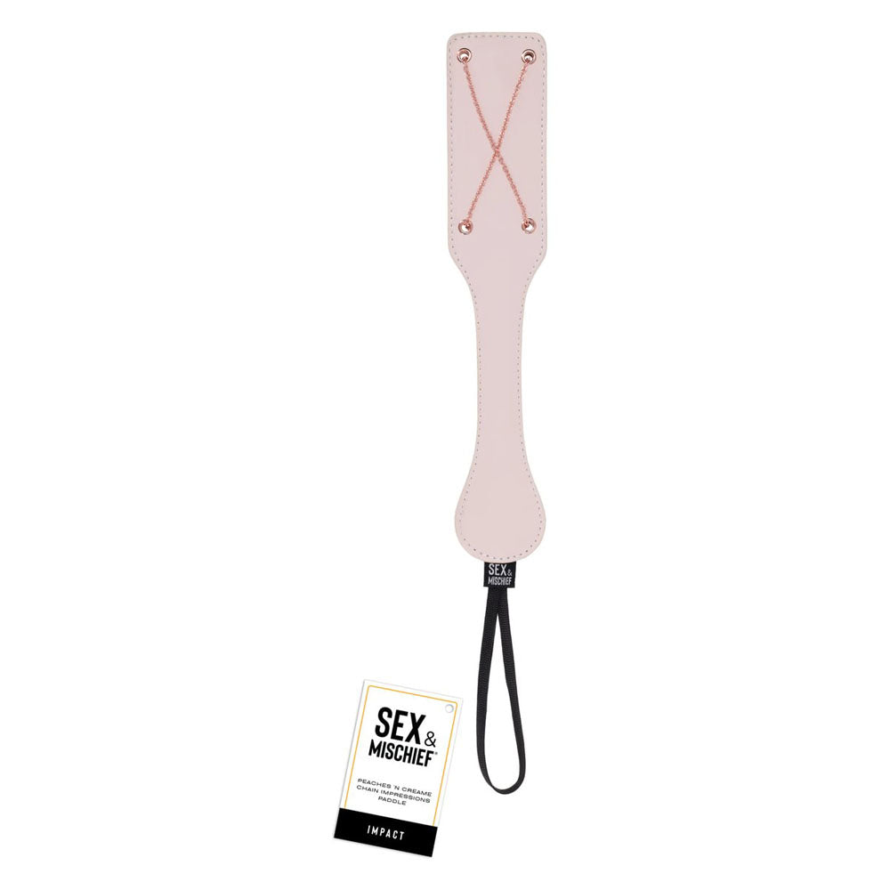 Sex & Mischief Peaches N Crea Me Chain Impressions Paddle Peach Spanking Paddle