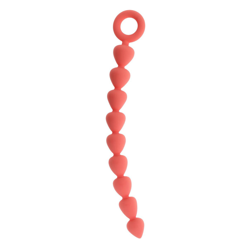 Sex & Mischief Peaches N Crea Me Silicone Anal Beads Peach 23 Cm Silicone Anal Beads