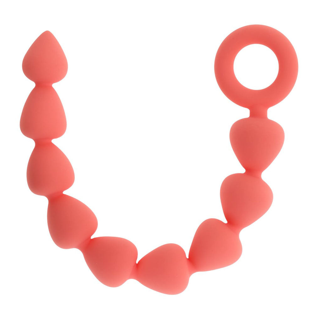 Sex & Mischief Peaches N Crea Me Silicone Anal Beads Peach 23 Cm Silicone Anal Beads