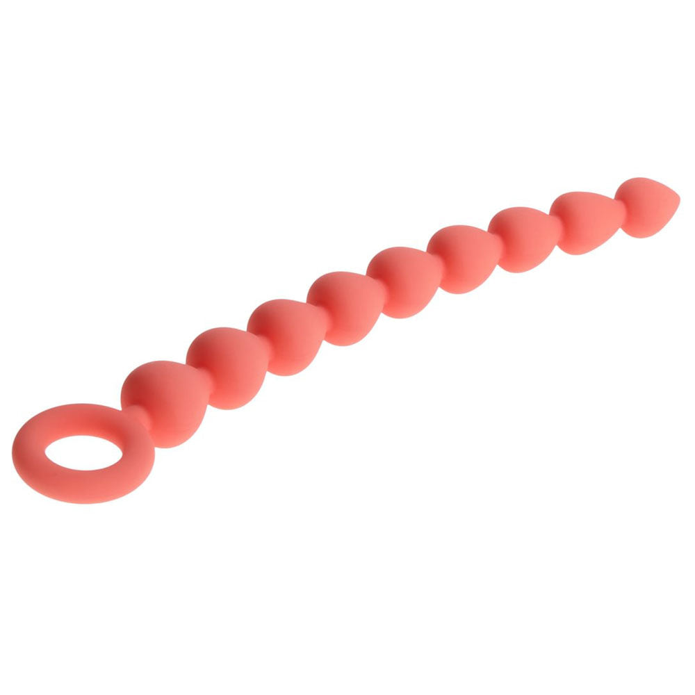 Sex & Mischief Peaches N Crea Me Silicone Anal Beads Peach 23 Cm Silicone Anal Beads