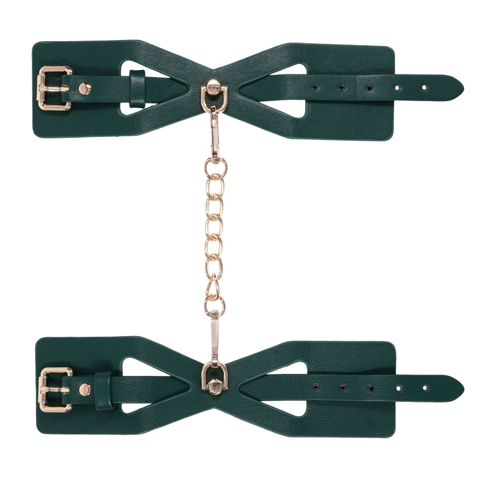 Sex & Mischief Indica Cutout Cuffs Green/Gold Restraints
