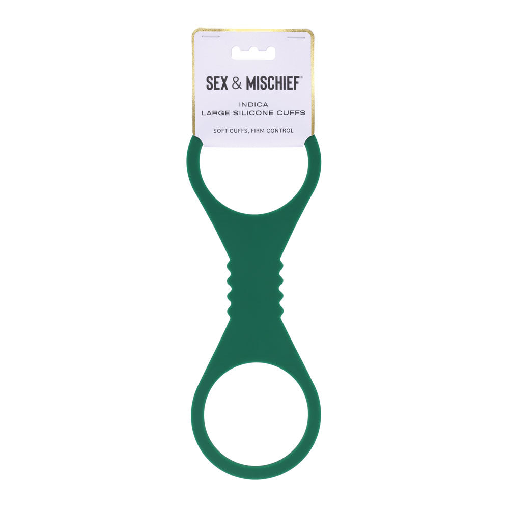 Sex & Mischief Indica Large Silicone Cuffs Green Large Restraints