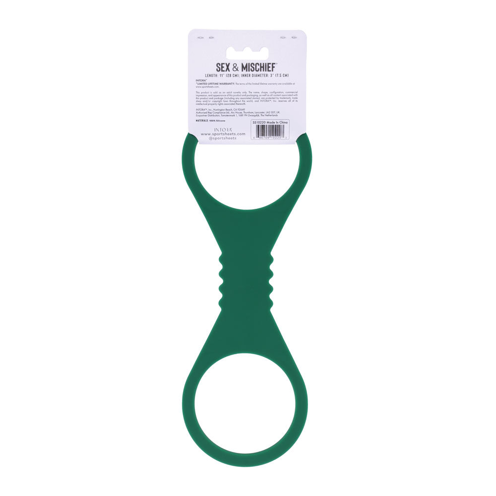 Sex & Mischief Indica Large Silicone Cuffs Green Large Restraints