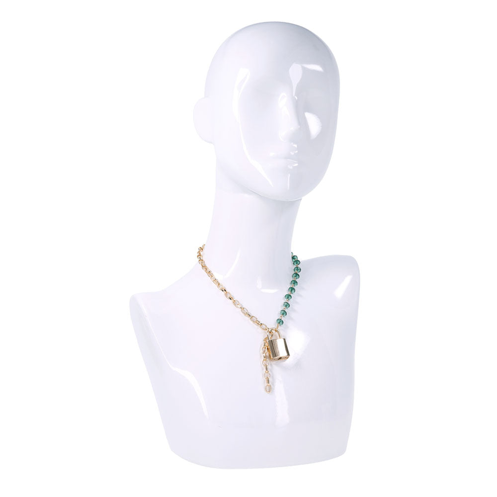 Sex & Mischief Indica Crystal Day Collar Gold/Emerald Lockable Collar
