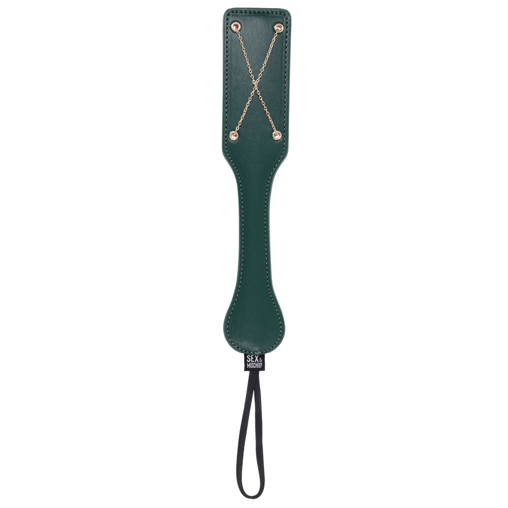 Sex & Mischief Indica Chain Impressions Paddle Green/Gold Spanking Paddle
