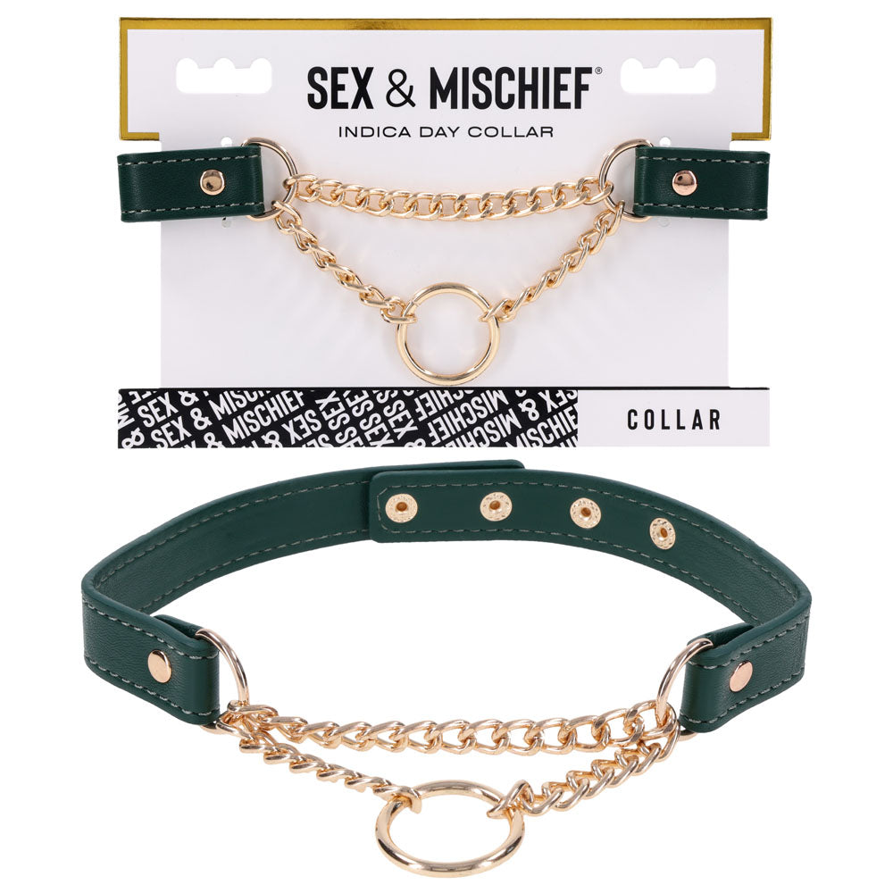Sex & Mischief Indica Day Collar Green/Gold Collar