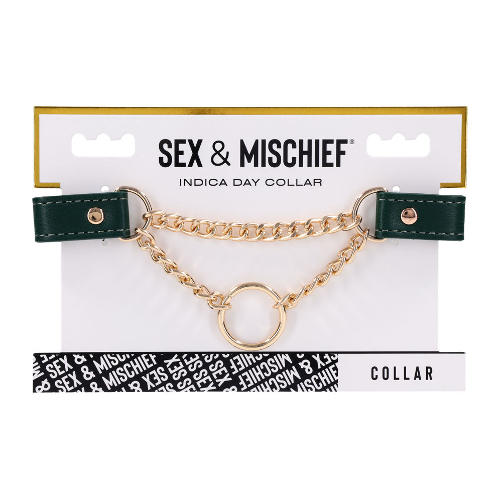 Sex & Mischief Indica Day Collar Green/Gold Collar