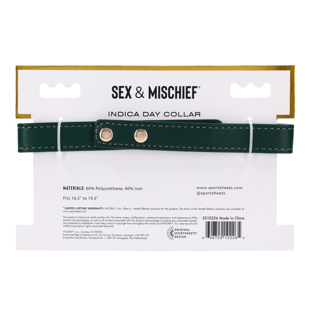 Sex & Mischief Indica Day Collar Green/Gold Collar