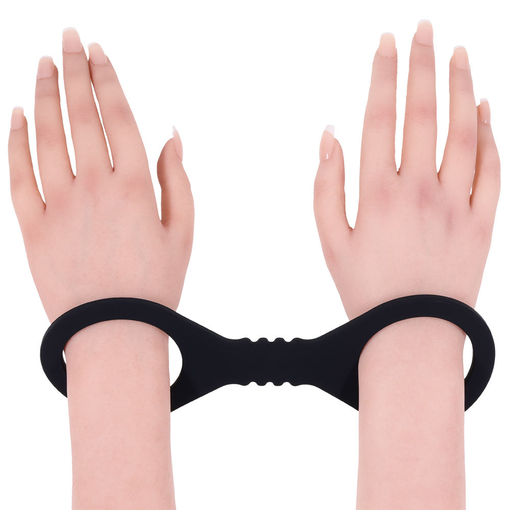Sex & Mischief Shadow Small Silicone Cuffs Black Small Restraints