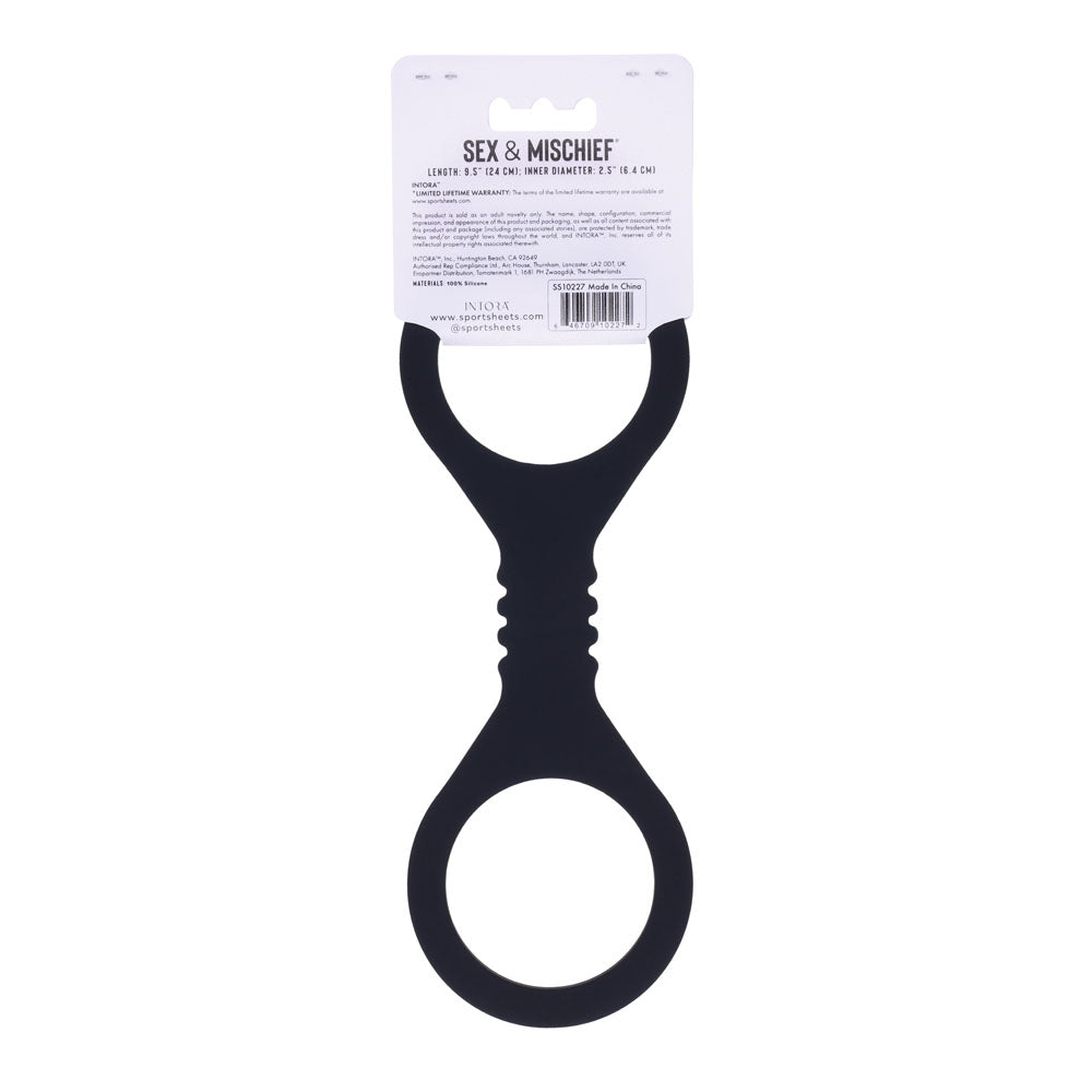 Sex & Mischief Shadow Small Silicone Cuffs Black Small Restraints