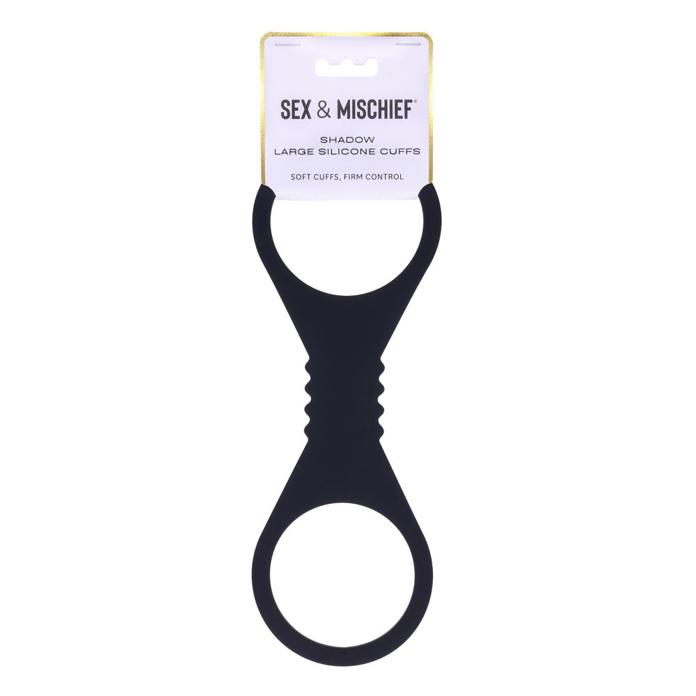 Sex & Mischief Shadow Large Silicone Cuffs Black Large Restraints