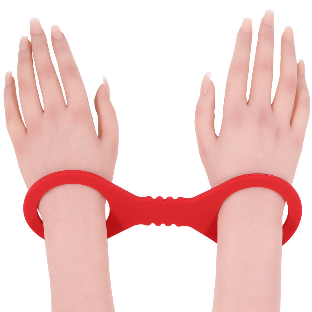 Sex & Mischief Amor Small Silicone Cuffs Red Small Restraints