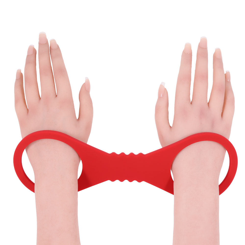 Sex & Mischief Amor Large Silicone Cuffs Red Large Restraints