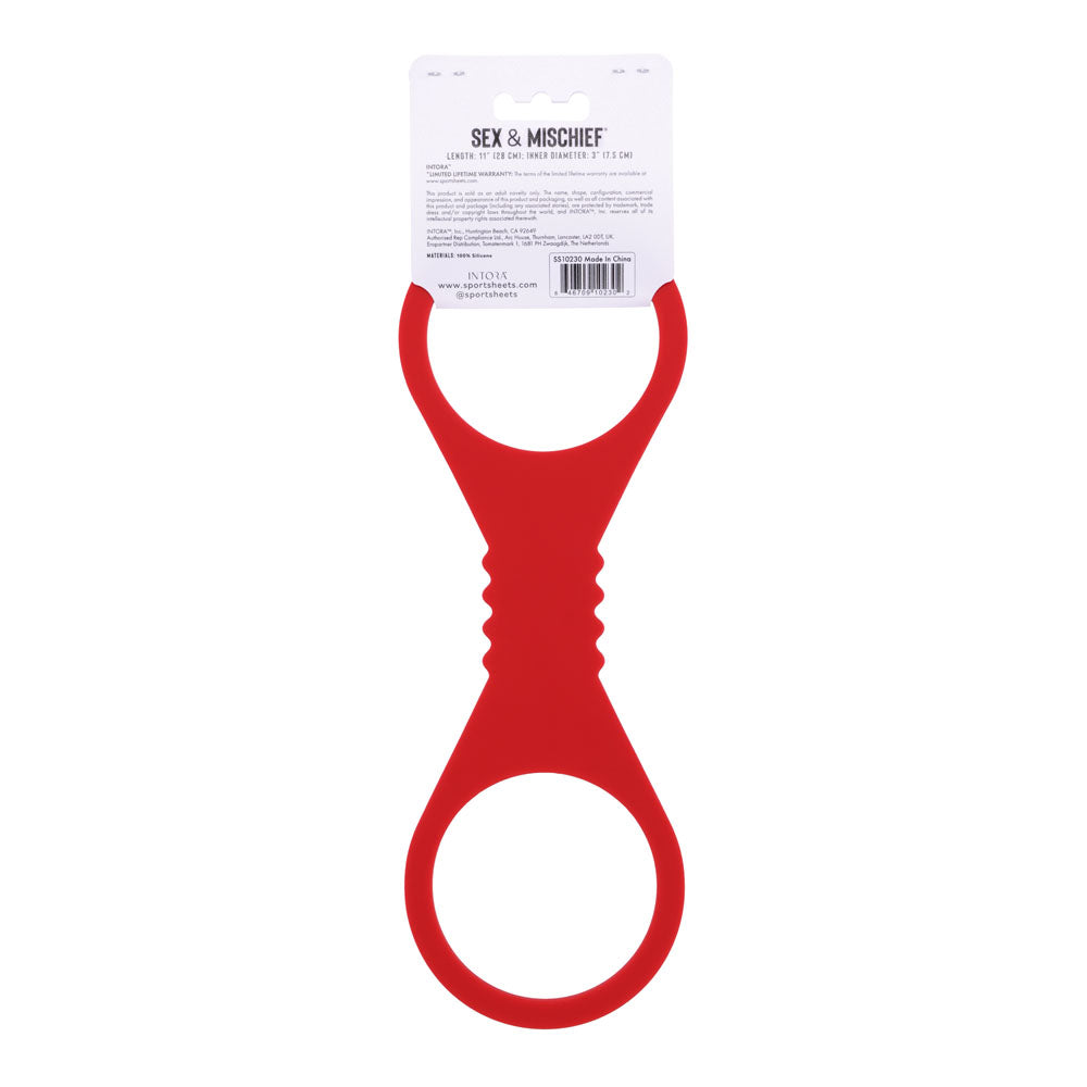 Sex & Mischief Amor Large Silicone Cuffs Red Large Restraints