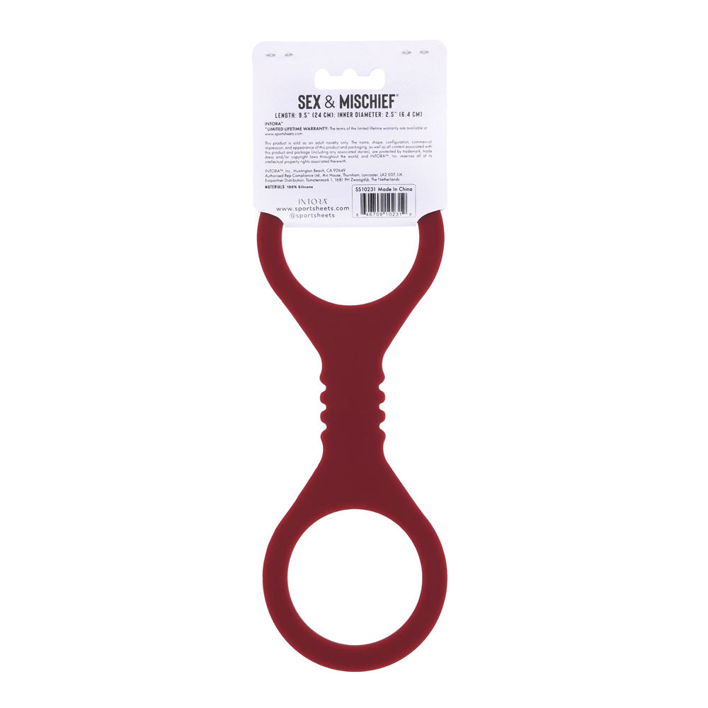 Sex & Mischief Enchanted Small Silicone Cuffs Burgundy Small Restraints