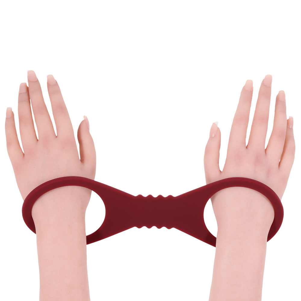Sex & Mischief Enchanted Large Silicone Cuffs Burgundy Large Restraints