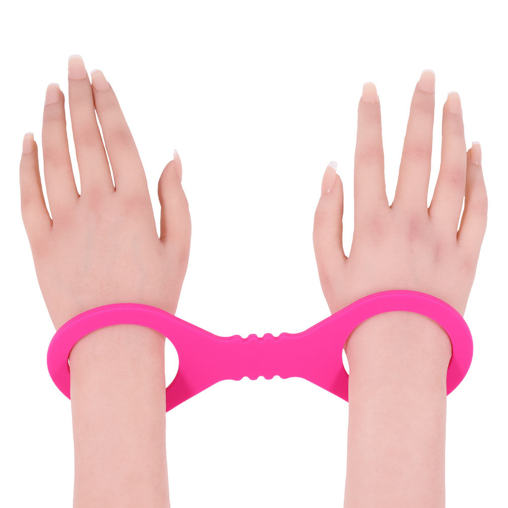 Sex & Mischief Small Hot Pink Silicone Cuffs Hot Pink Small Restraints