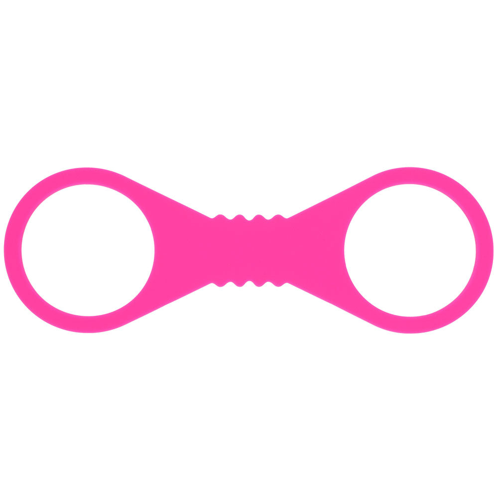 Sex & Mischief Large Hot Pink Silicone Cuffs Hot Pink Large Restraints