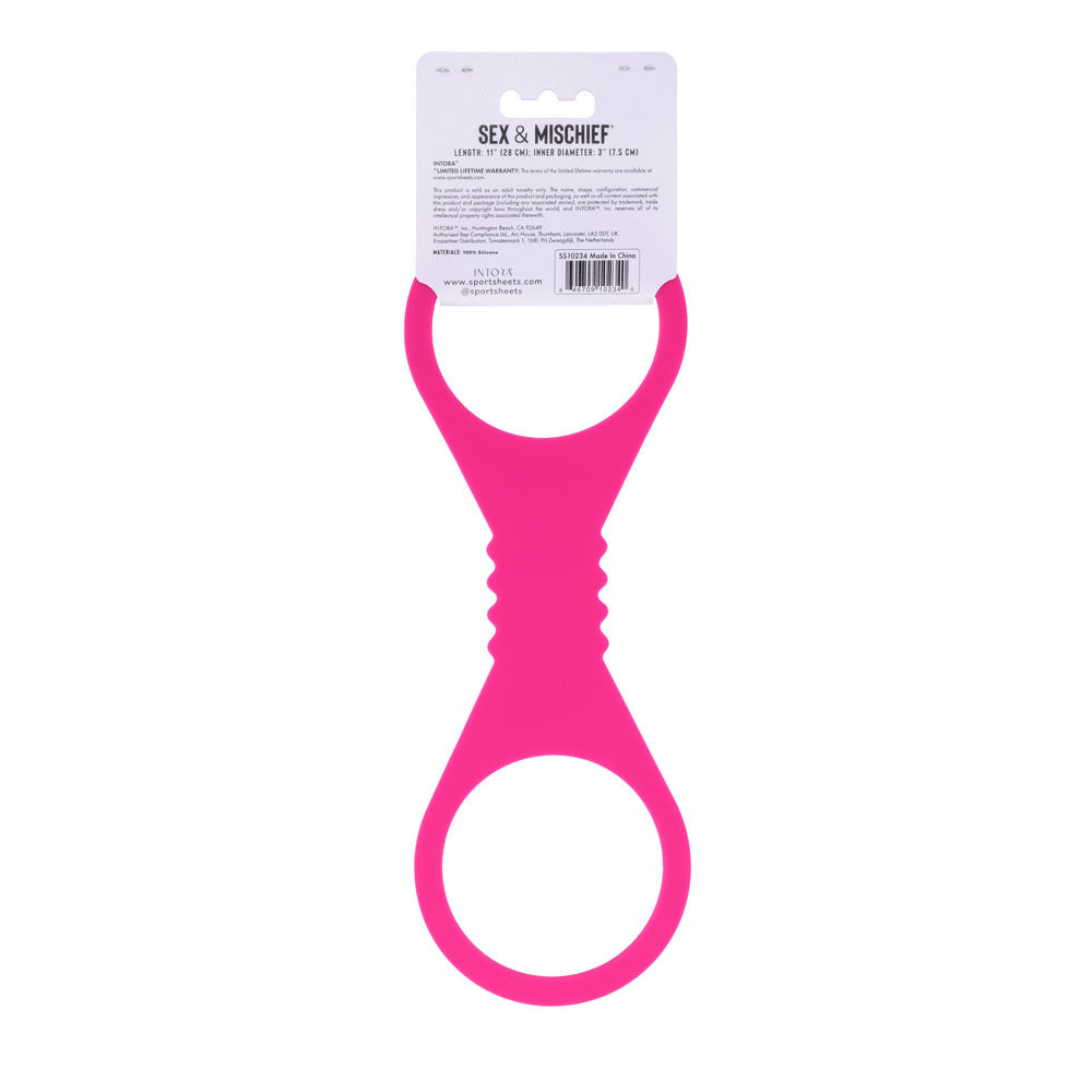 Sex & Mischief Large Hot Pink Silicone Cuffs Hot Pink Large Restraints