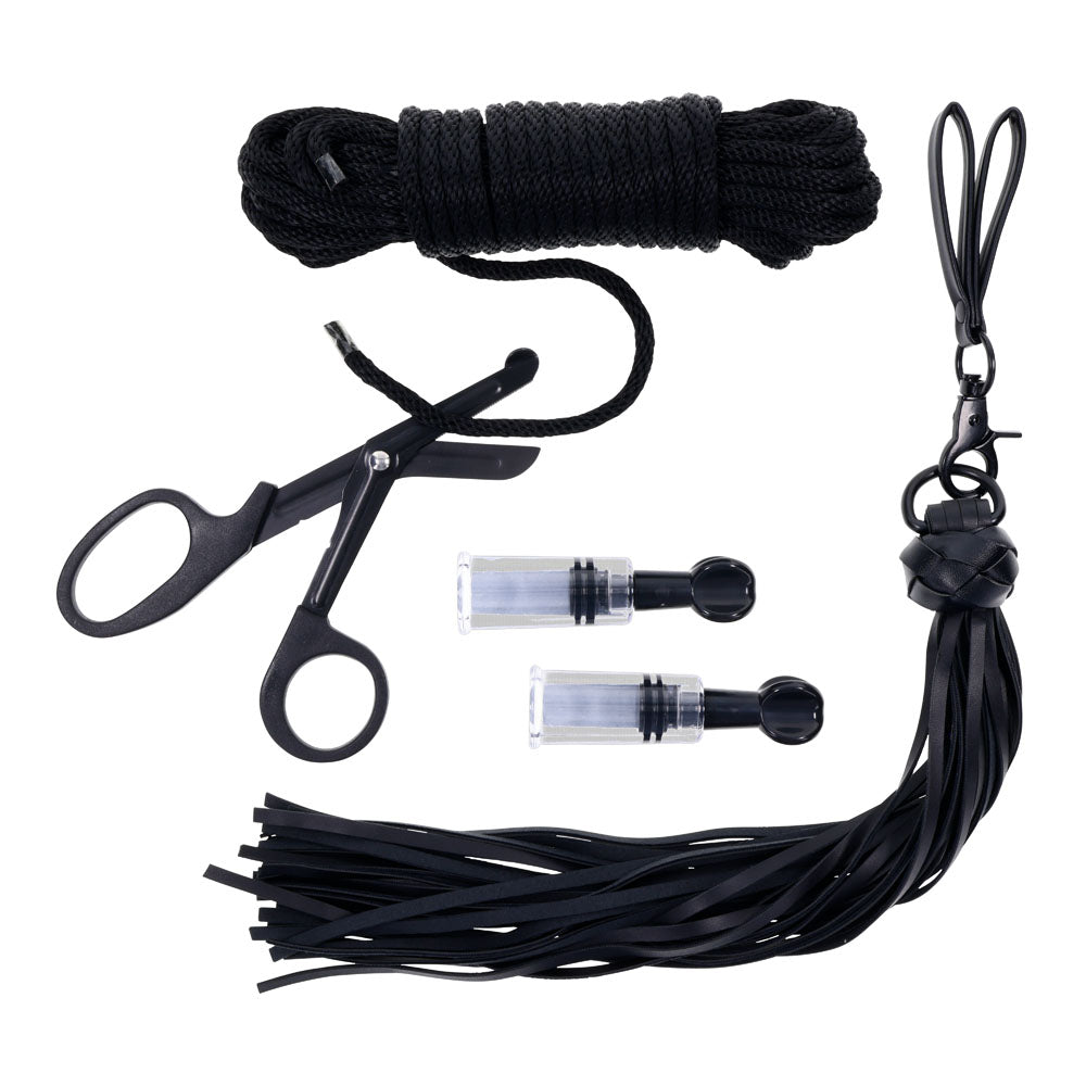 Sportsheets Tied And Twisted Bondage Kit Black Bondage Kit 5 Piece Set
